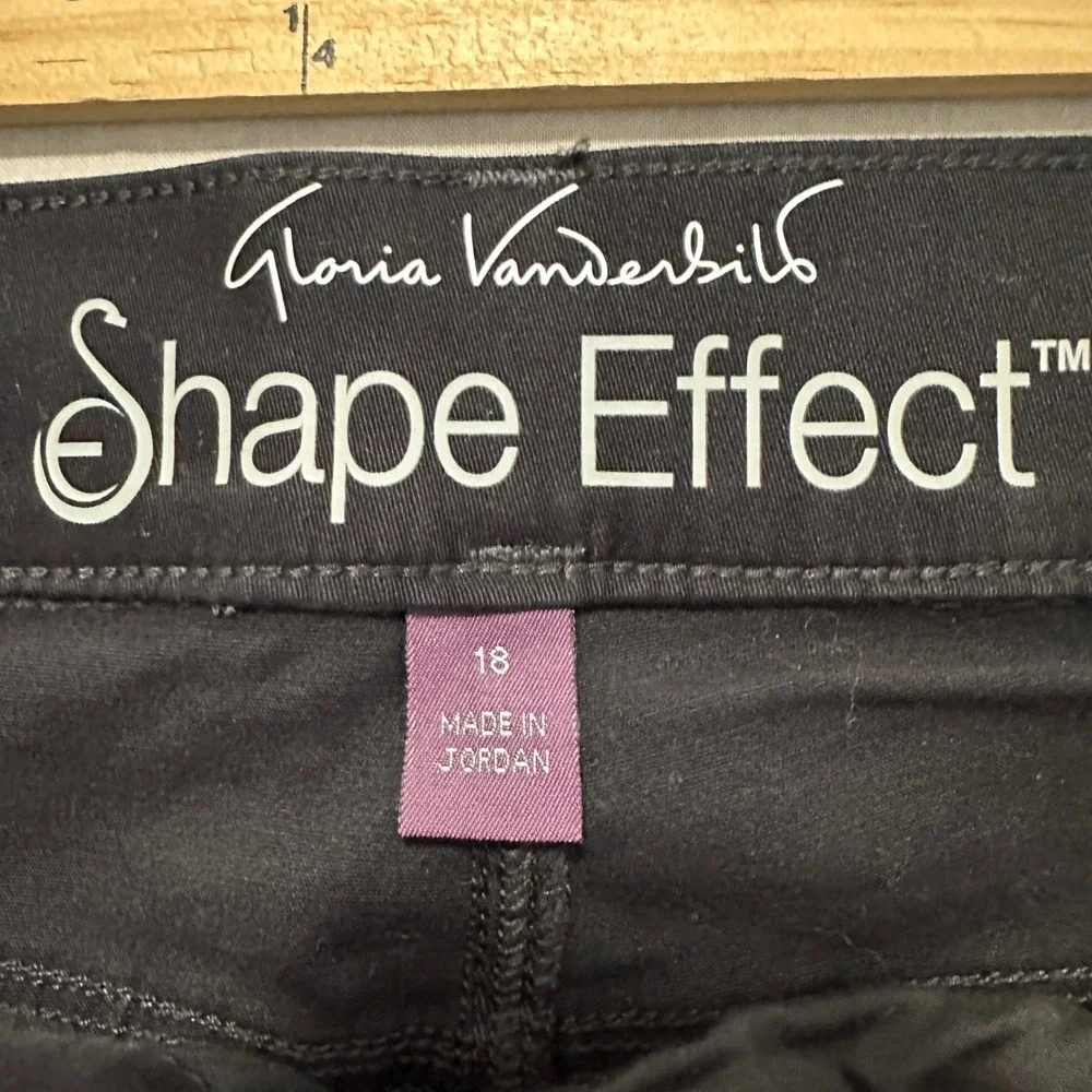 Gloria Vanderbilt Women's 18 Average Wide Leg Crop Black Shape Effect Pants NEW